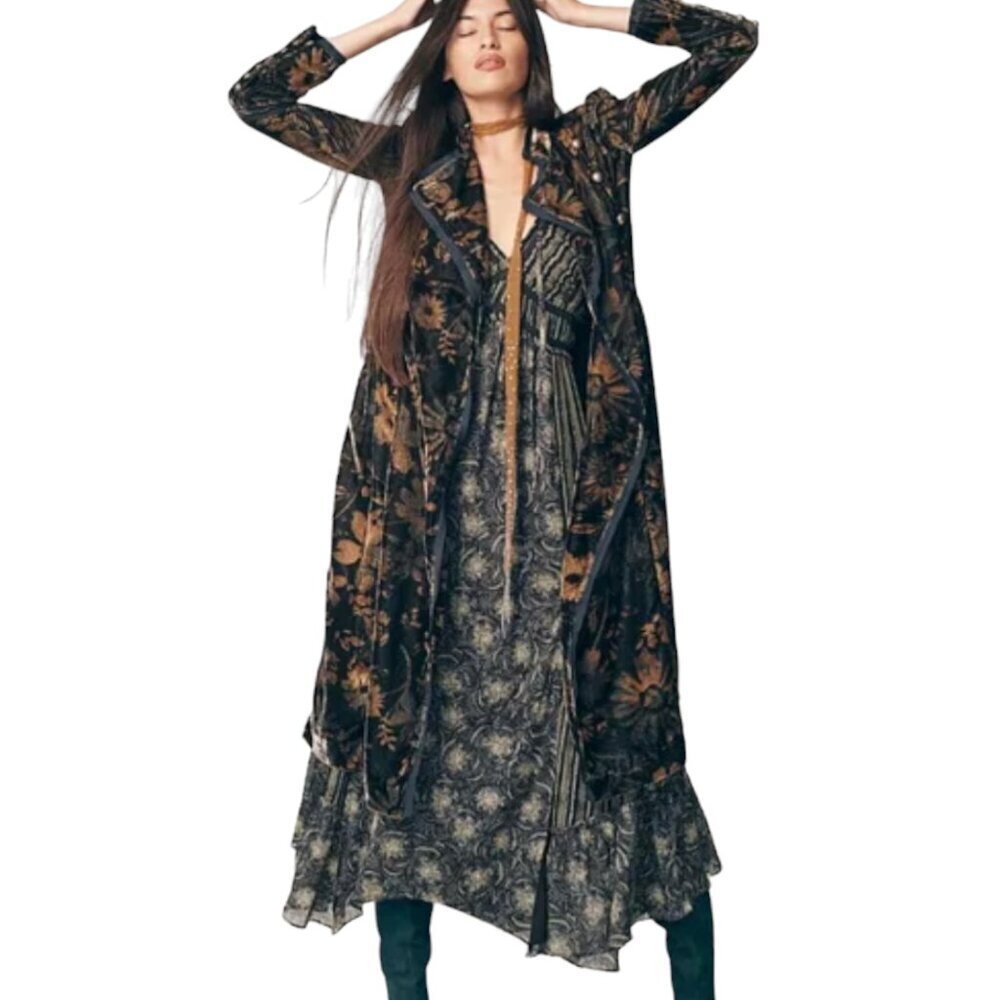 Free People Hazel Duster Crushed Velvet